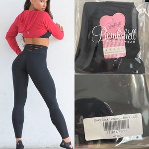 Bombshell Sexy Back Leggings Xs Black Brand New